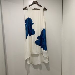 Anthro Ranna Gill Embroidered Bluebell Midi Dress